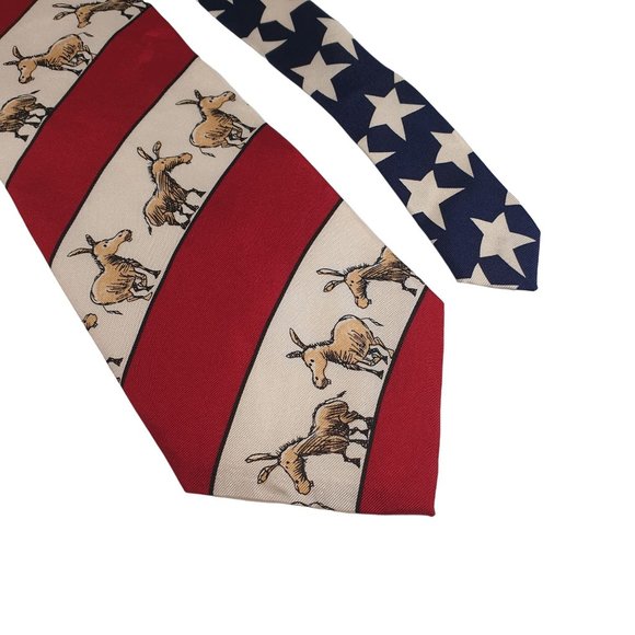 Democrat Donkey Mike Luckovich Mens Necktie Designer Accessory Office Dad Gift - Picture 2 of 5